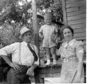 Grandpa Rhodes, Larry, and Grandma Bertha